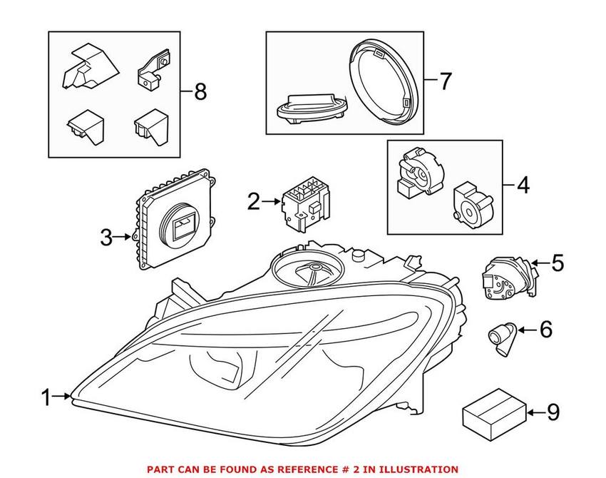 BMW High Intensity Discharge Headlight Control Module - Front Passenger Right 63117394902